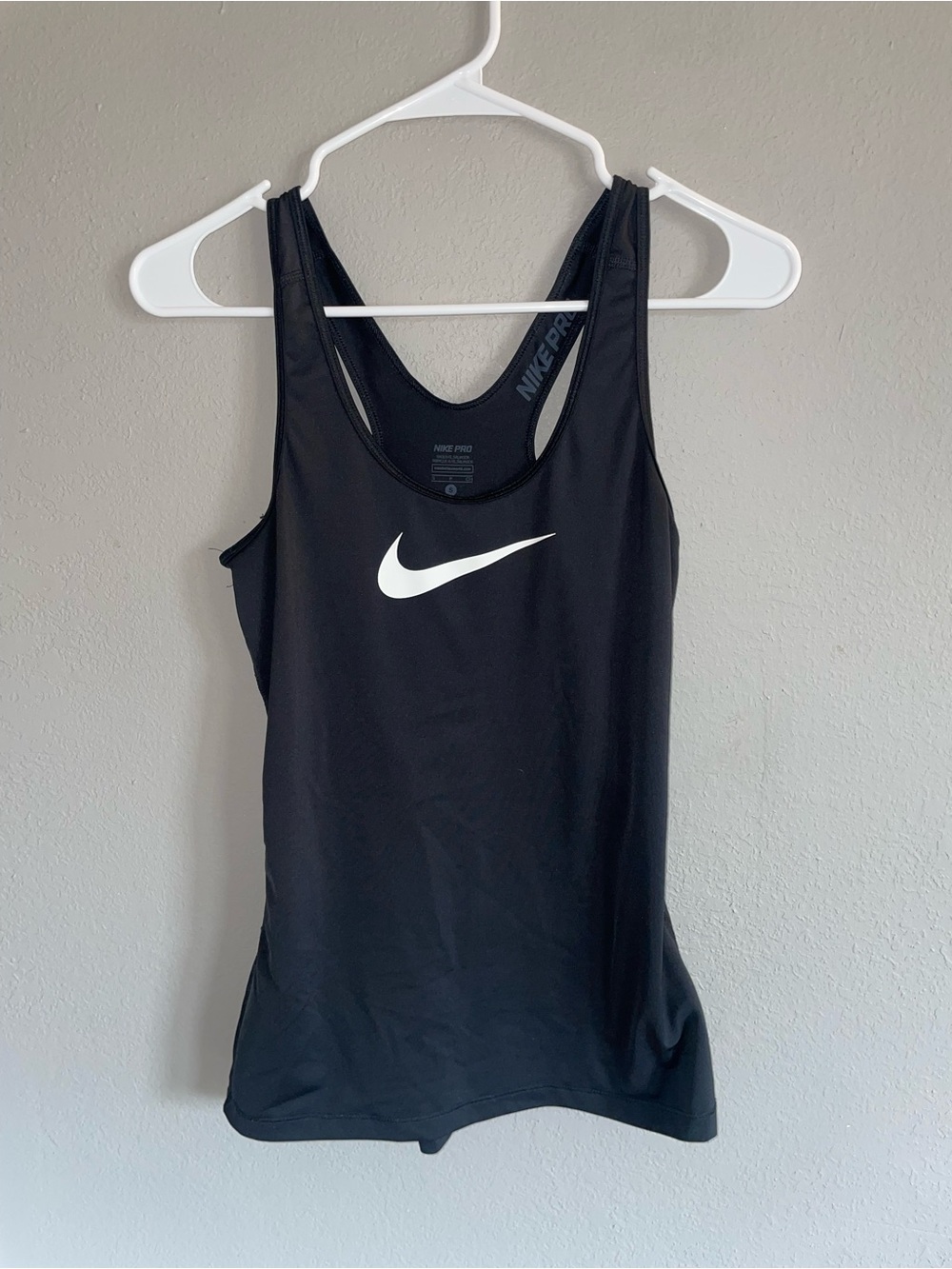 Nike Black Women's Athletic Racerback Tank with White Swoosh